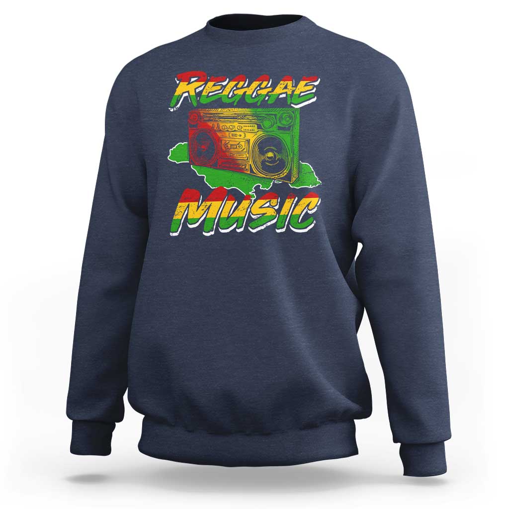Reggae Music Sweatshirt Rastafari Rasta Jamaica Boombox - Wonder Print Shop