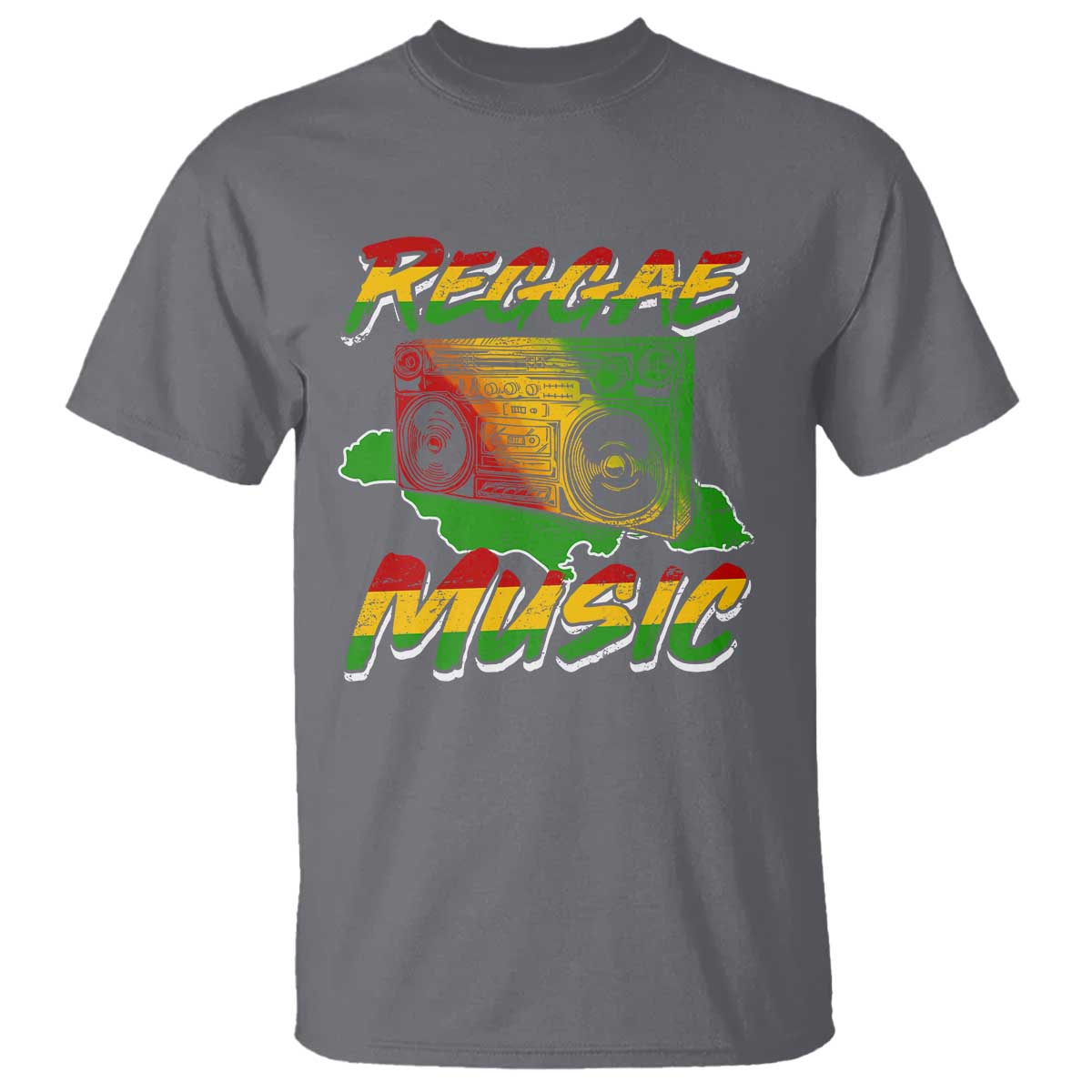 Reggae Music T Shirt Rastafari Rasta Jamaica Boombox - Wonder Print Shop