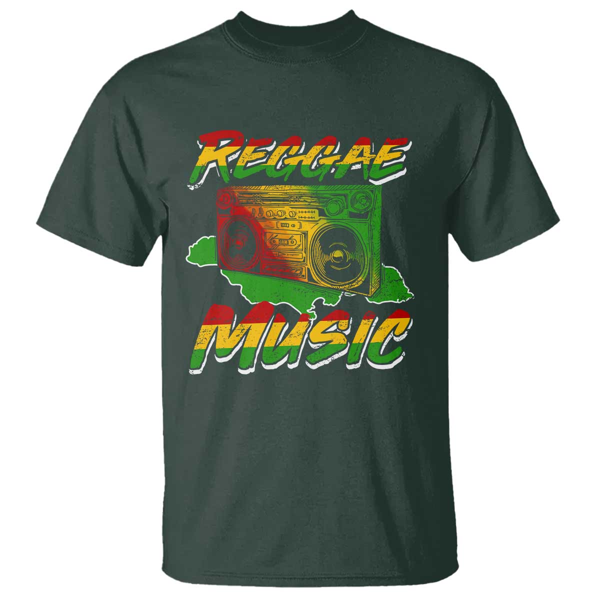 Reggae Music T Shirt Rastafari Rasta Jamaica Boombox - Wonder Print Shop