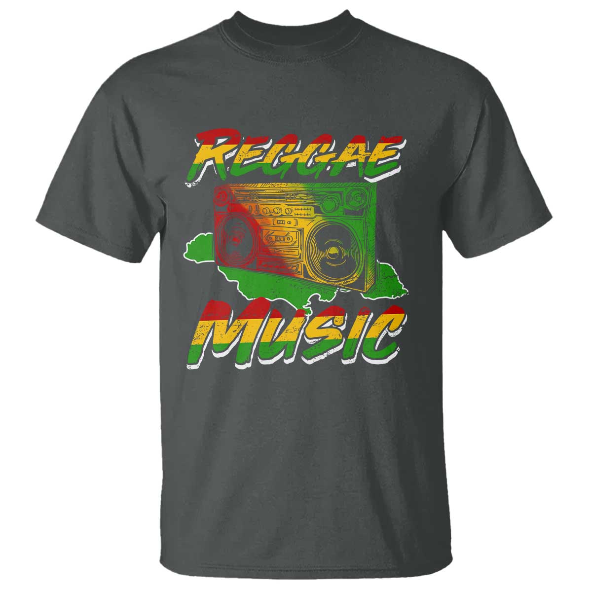Reggae Music T Shirt Rastafari Rasta Jamaica Boombox - Wonder Print Shop
