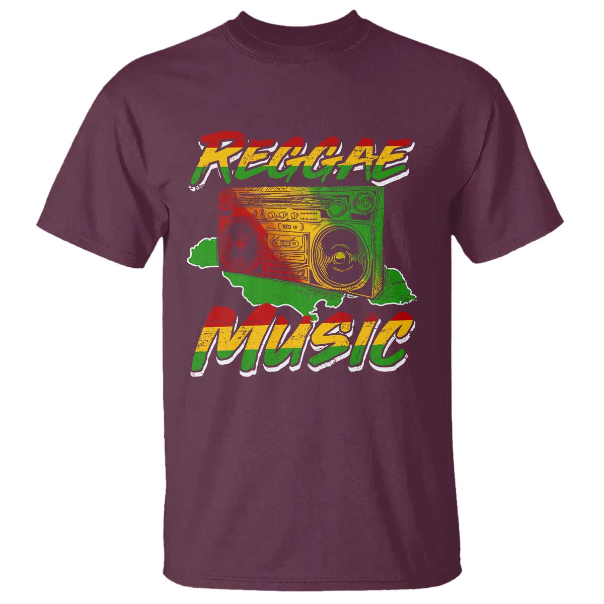 Reggae Music T Shirt Rastafari Rasta Jamaica Boombox - Wonder Print Shop
