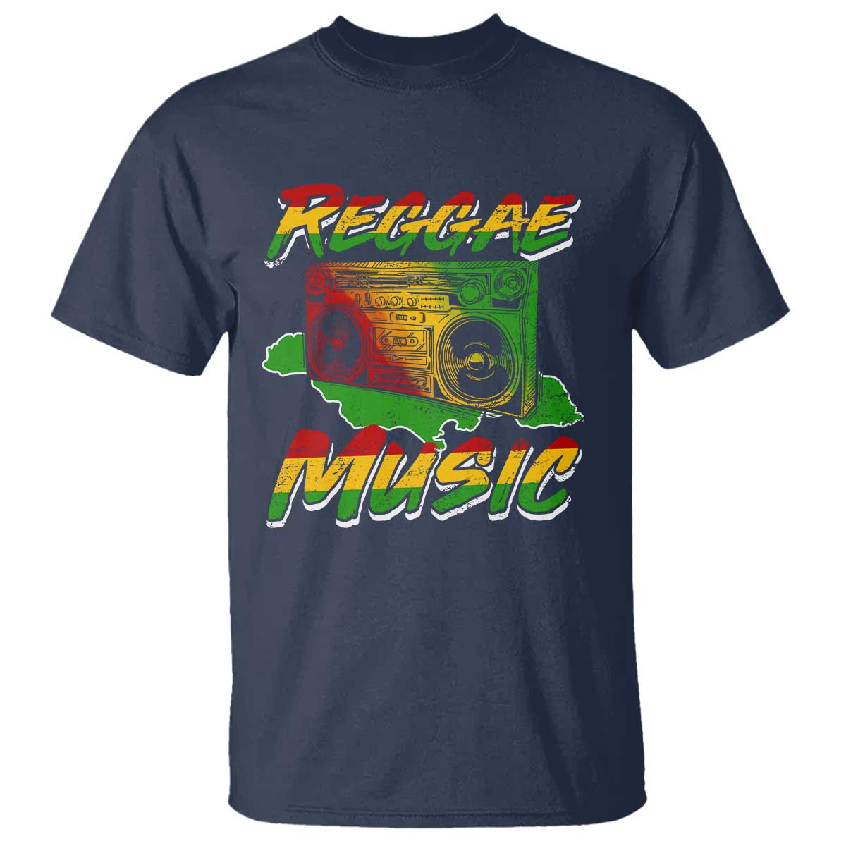 Reggae Music T Shirt Rastafari Rasta Jamaica Boombox - Wonder Print Shop