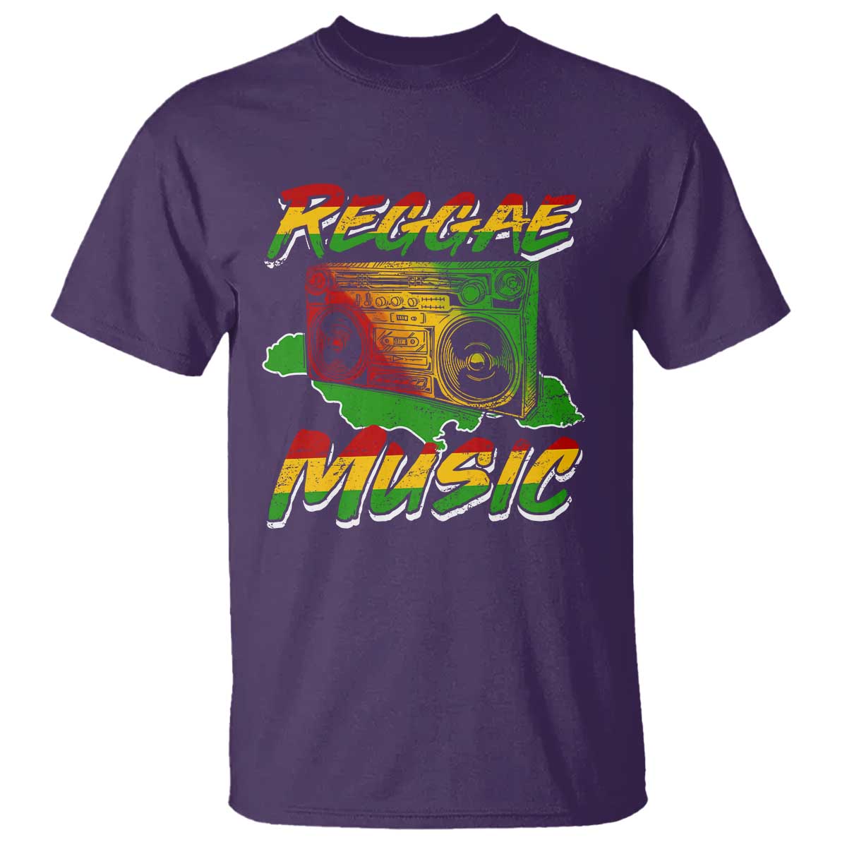 Reggae Music T Shirt Rastafari Rasta Jamaica Boombox - Wonder Print Shop