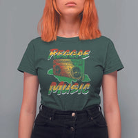 Reggae Music T Shirt For Women Rastafari Rasta Jamaica Boombox - Wonder Print Shop