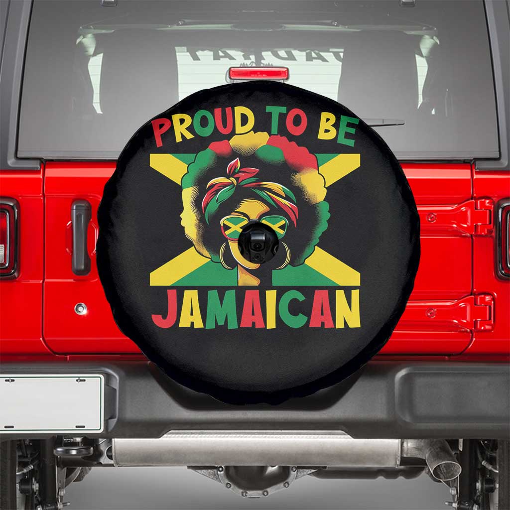 Proud To Be Jamaican Spare Tire Cover Jamaica Pride Flag Girl Sunglasses - Wonder Print Shop
