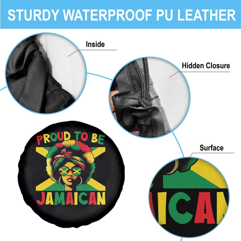 Proud To Be Jamaican Spare Tire Cover Jamaica Pride Flag Girl Sunglasses - Wonder Print Shop