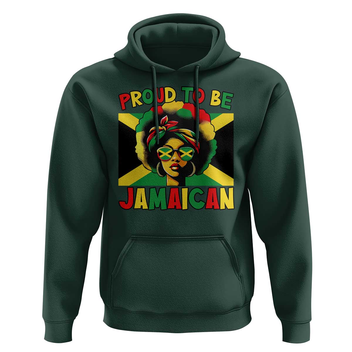 Proud To Be Jamaican Hoodie Jamaica Pride Flag Girl Sunglasses - Wonder Print Shop