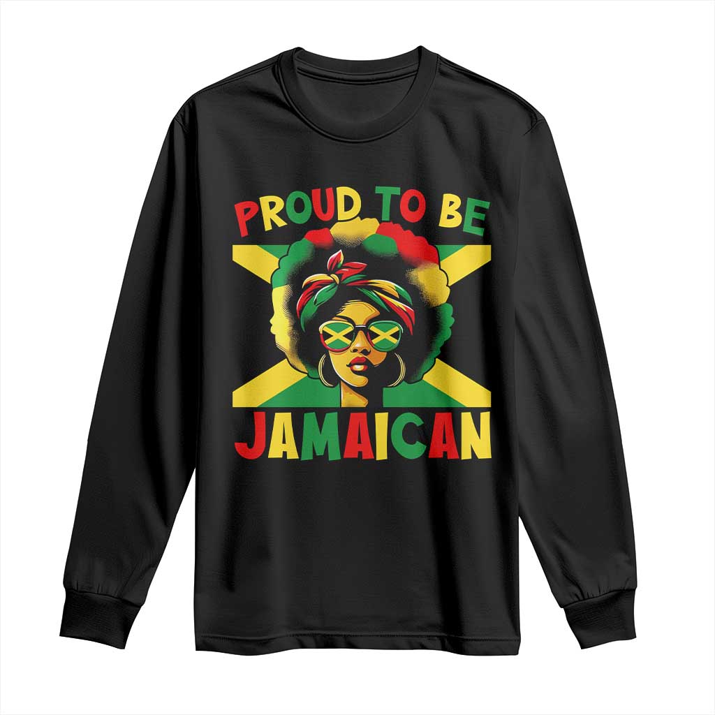 Proud To Be Jamaican Long Sleeve Shirt Jamaica Pride Flag Girl Sunglasses - Wonder Print Shop