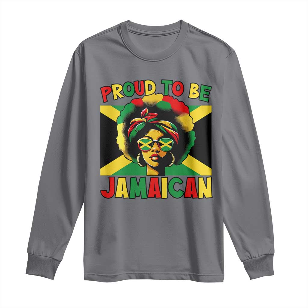 Proud To Be Jamaican Long Sleeve Shirt Jamaica Pride Flag Girl Sunglasses - Wonder Print Shop