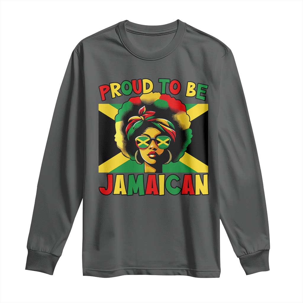 Proud To Be Jamaican Long Sleeve Shirt Jamaica Pride Flag Girl Sunglasses - Wonder Print Shop