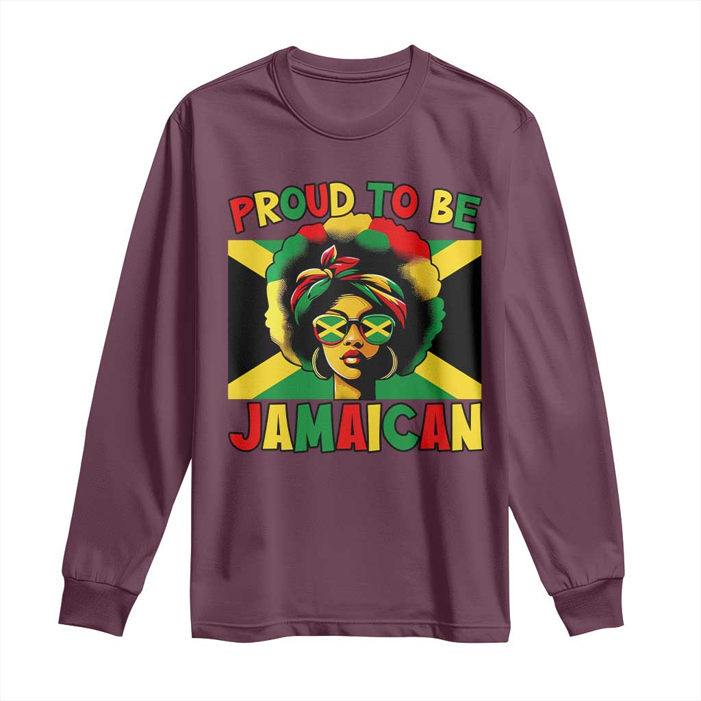 Proud To Be Jamaican Long Sleeve Shirt Jamaica Pride Flag Girl Sunglasses - Wonder Print Shop