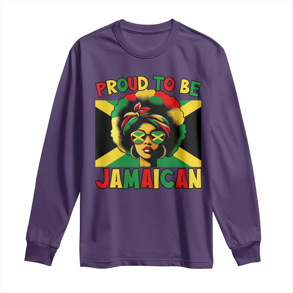 Proud To Be Jamaican Long Sleeve Shirt Jamaica Pride Flag Girl Sunglasses - Wonder Print Shop