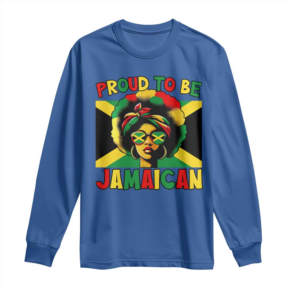 Proud To Be Jamaican Long Sleeve Shirt Jamaica Pride Flag Girl Sunglasses - Wonder Print Shop