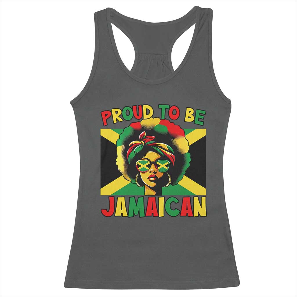 Proud To Be Jamaican Racerback Tank Top Jamaica Pride Flag Girl Sunglasses - Wonder Print Shop