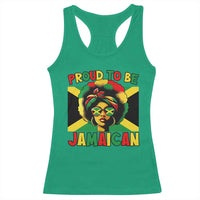 Proud To Be Jamaican Racerback Tank Top Jamaica Pride Flag Girl Sunglasses - Wonder Print Shop