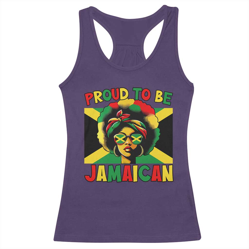 Proud To Be Jamaican Racerback Tank Top Jamaica Pride Flag Girl Sunglasses - Wonder Print Shop