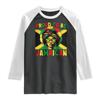 Proud To Be Jamaican Raglan Shirt Jamaica Pride Flag Girl Sunglasses - Wonder Print Shop