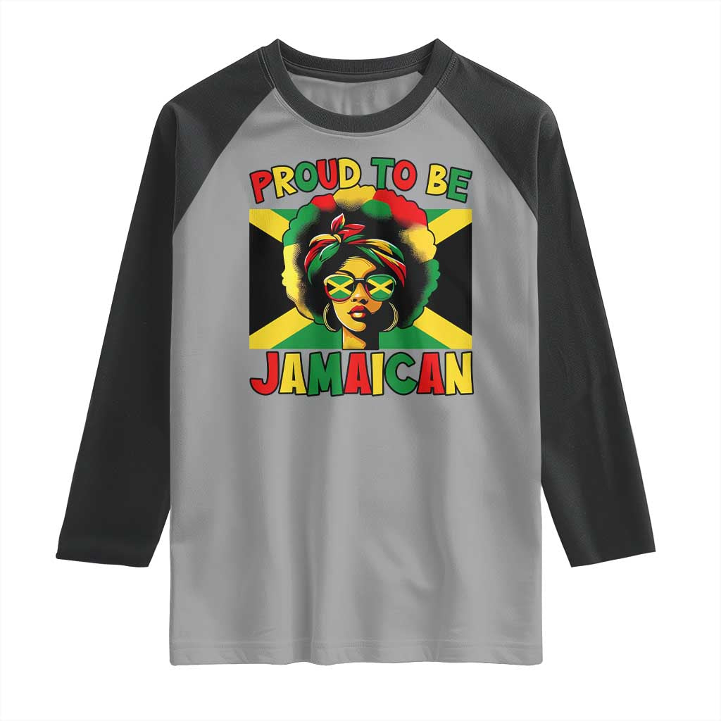 Proud To Be Jamaican Raglan Shirt Jamaica Pride Flag Girl Sunglasses - Wonder Print Shop