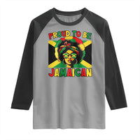 Proud To Be Jamaican Raglan Shirt Jamaica Pride Flag Girl Sunglasses - Wonder Print Shop