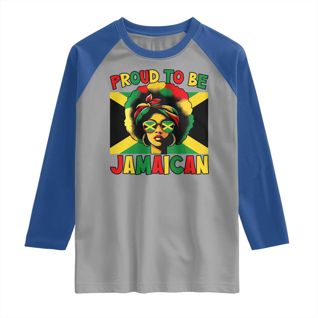 Proud To Be Jamaican Raglan Shirt Jamaica Pride Flag Girl Sunglasses - Wonder Print Shop