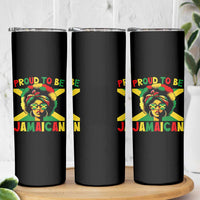 Proud To Be Jamaican Skinny Tumbler Jamaica Pride Flag Girl Sunglasses - Wonder Print Shop