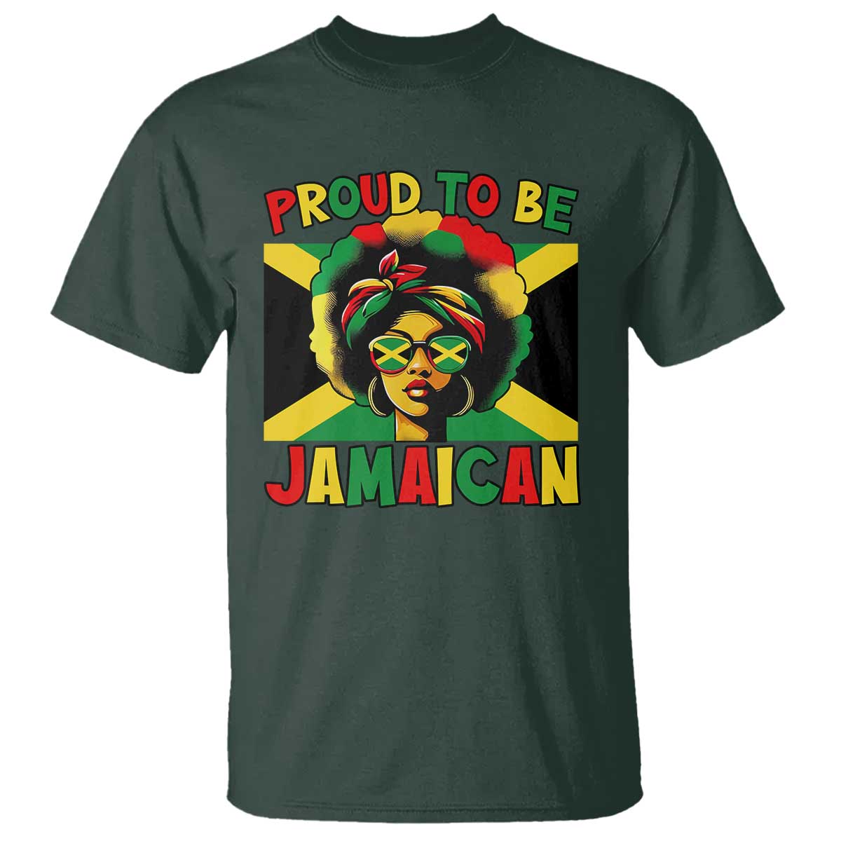 Proud To Be Jamaican T Shirt Jamaica Pride Flag Girl Sunglasses - Wonder Print Shop
