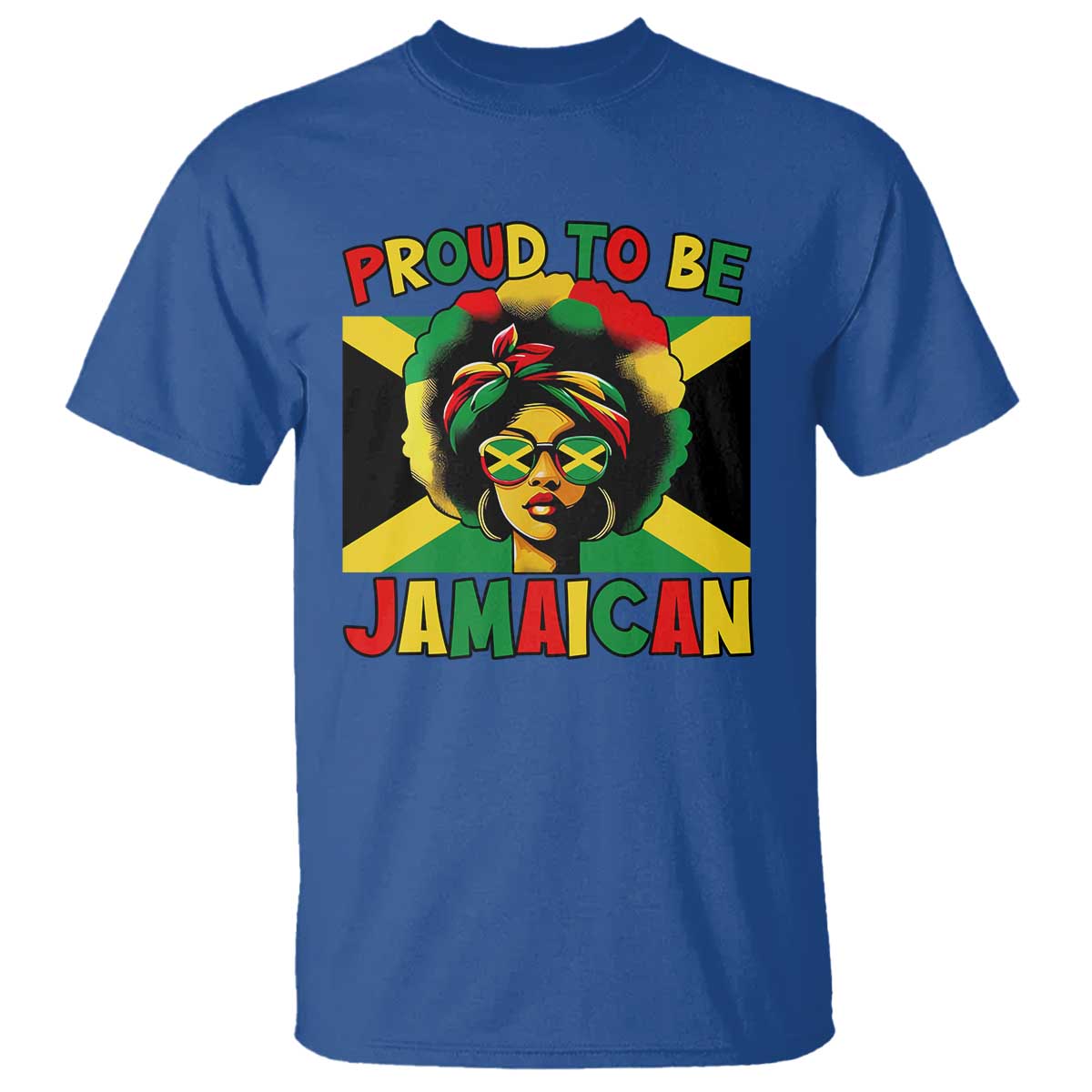 Proud To Be Jamaican T Shirt Jamaica Pride Flag Girl Sunglasses - Wonder Print Shop
