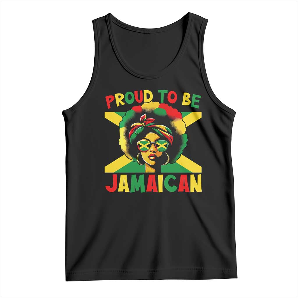 Proud To Be Jamaican Tank Top Jamaica Pride Flag Girl Sunglasses - Wonder Print Shop