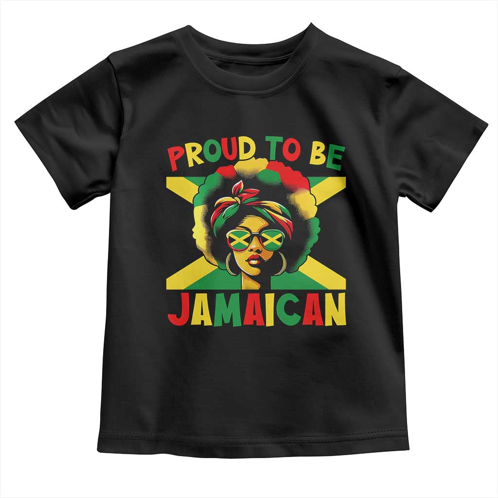 Proud To Be Jamaican Toddler T Shirt Jamaica Pride Flag Girl Sunglasses - Wonder Print Shop