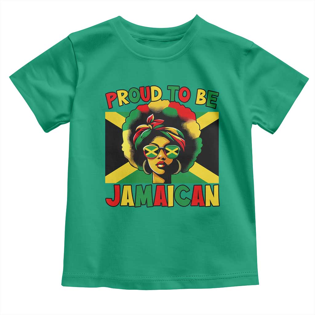 Proud To Be Jamaican Toddler T Shirt Jamaica Pride Flag Girl Sunglasses - Wonder Print Shop
