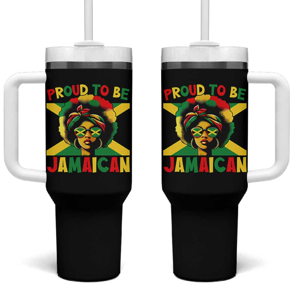 Proud To Be Jamaican Tumbler With Handle Jamaica Pride Flag Girl Sunglasses - Wonder Print Shop