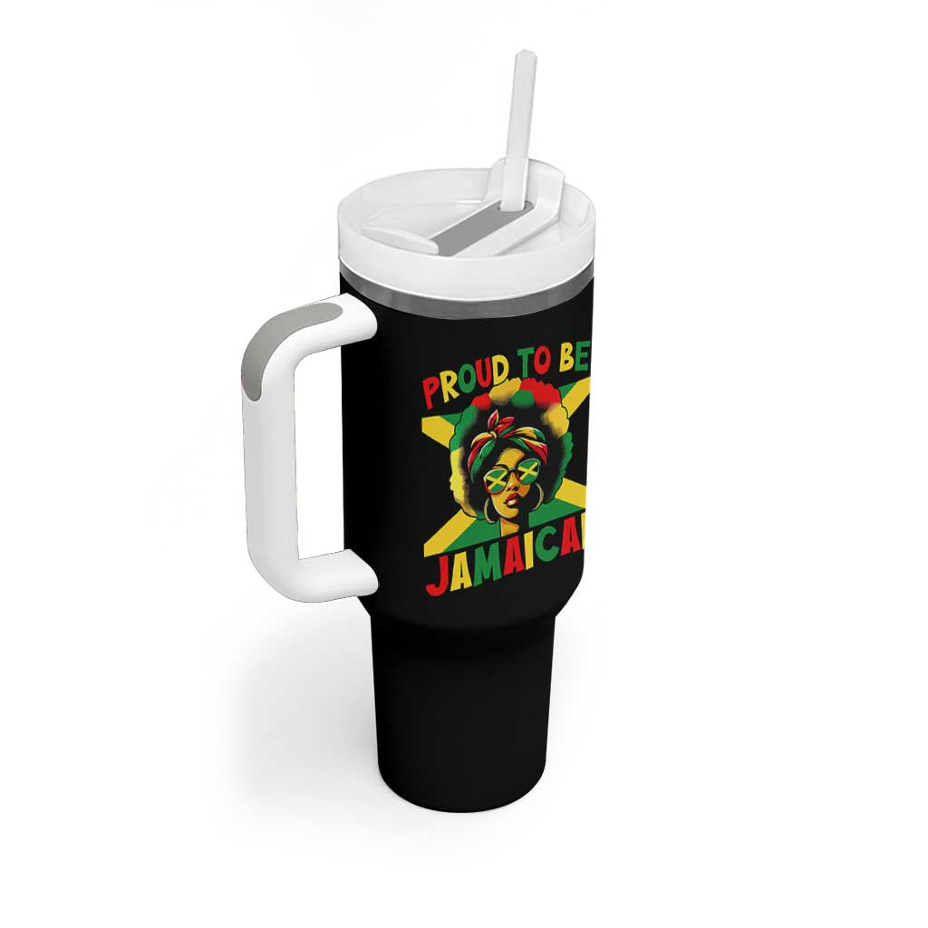 Proud To Be Jamaican Tumbler With Handle Jamaica Pride Flag Girl Sunglasses - Wonder Print Shop