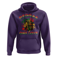 Reggae One Love Hoodie Rasta Music Jamaican Pride Headphones Lion - Wonder Print Shop