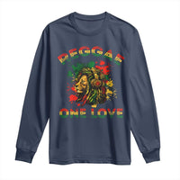 Reggae One Love Long Sleeve Shirt Rasta Music Jamaican Pride Headphones Lion - Wonder Print Shop