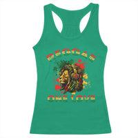 Reggae One Love Racerback Tank Top Rasta Music Jamaican Pride Headphones Lion - Wonder Print Shop
