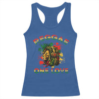 Reggae One Love Racerback Tank Top Rasta Music Jamaican Pride Headphones Lion - Wonder Print Shop