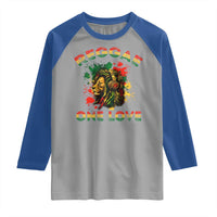 Reggae One Love Raglan Shirt Rasta Music Jamaican Pride Headphones Lion - Wonder Print Shop