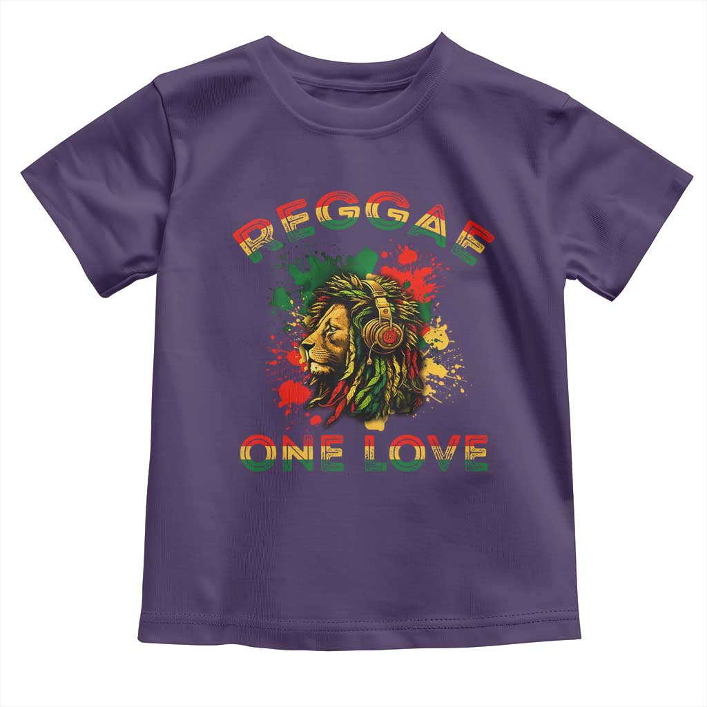 Reggae One Love Toddler T Shirt Rasta Music Jamaican Pride Headphones Lion - Wonder Print Shop