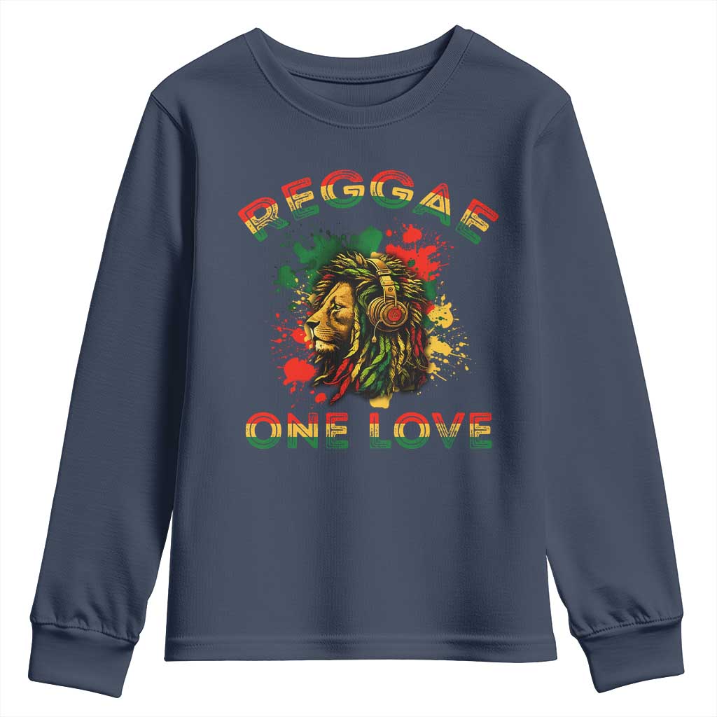 Reggae One Love Youth Sweatshirt Rasta Music Jamaican Pride Headphones Lion - Wonder Print Shop