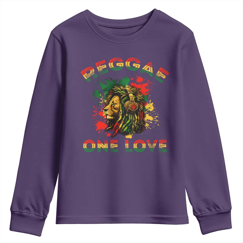 Reggae One Love Youth Sweatshirt Rasta Music Jamaican Pride Headphones Lion - Wonder Print Shop