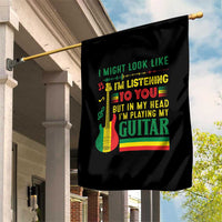 Rasta Reggae Music Garden Flag Funny I Might Look Like I'm Listening But I'm Playing My Guitar - Wonder Print Shop