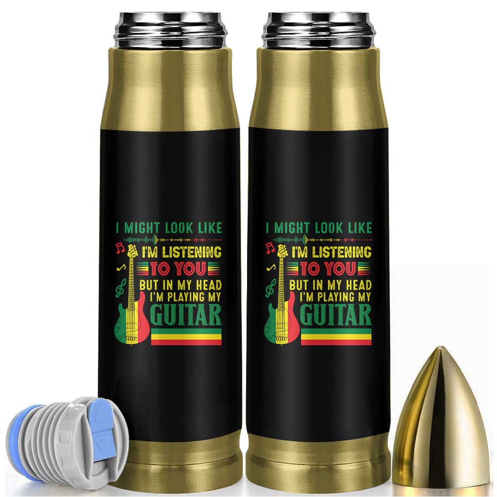 Rasta Reggae Music Bullet Tumbler Funny I Might Look Like I'm Listening But I'm Playing My Guitar - Wonder Print Shop