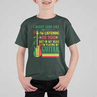 Rasta Reggae Music T Shirt For Kid Funny I Might Look Like I'm Listening But I'm Playing My Guitar - Wonder Print Shop