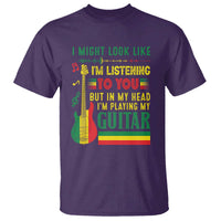 Rasta Reggae Music T Shirt Funny I Might Look Like I'm Listening But I'm Playing My Guitar - Wonder Print Shop
