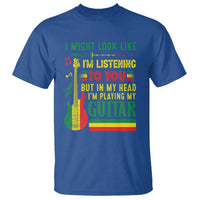Rasta Reggae Music T Shirt Funny I Might Look Like I'm Listening But I'm Playing My Guitar - Wonder Print Shop