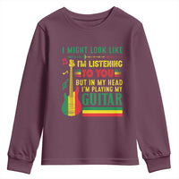 Rasta Reggae Music Youth Sweatshirt Funny I Might Look Like I'm Listening But I'm Playing My Guitar - Wonder Print Shop