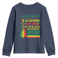 Rasta Reggae Music Youth Sweatshirt Funny I Might Look Like I'm Listening But I'm Playing My Guitar - Wonder Print Shop