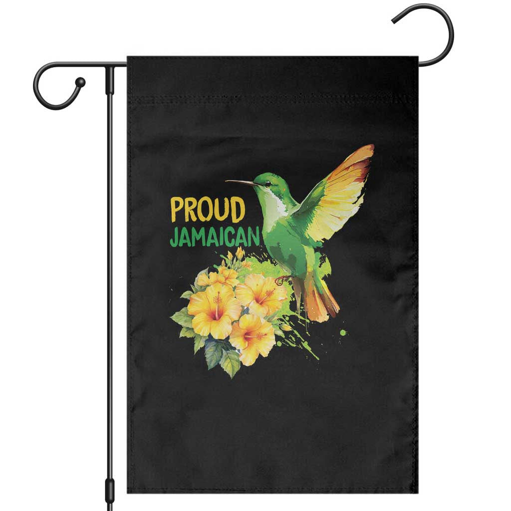 Proud Jamaican Garden Flag Jamaica Flag Hummingbird Hibiscus - Wonder Print Shop