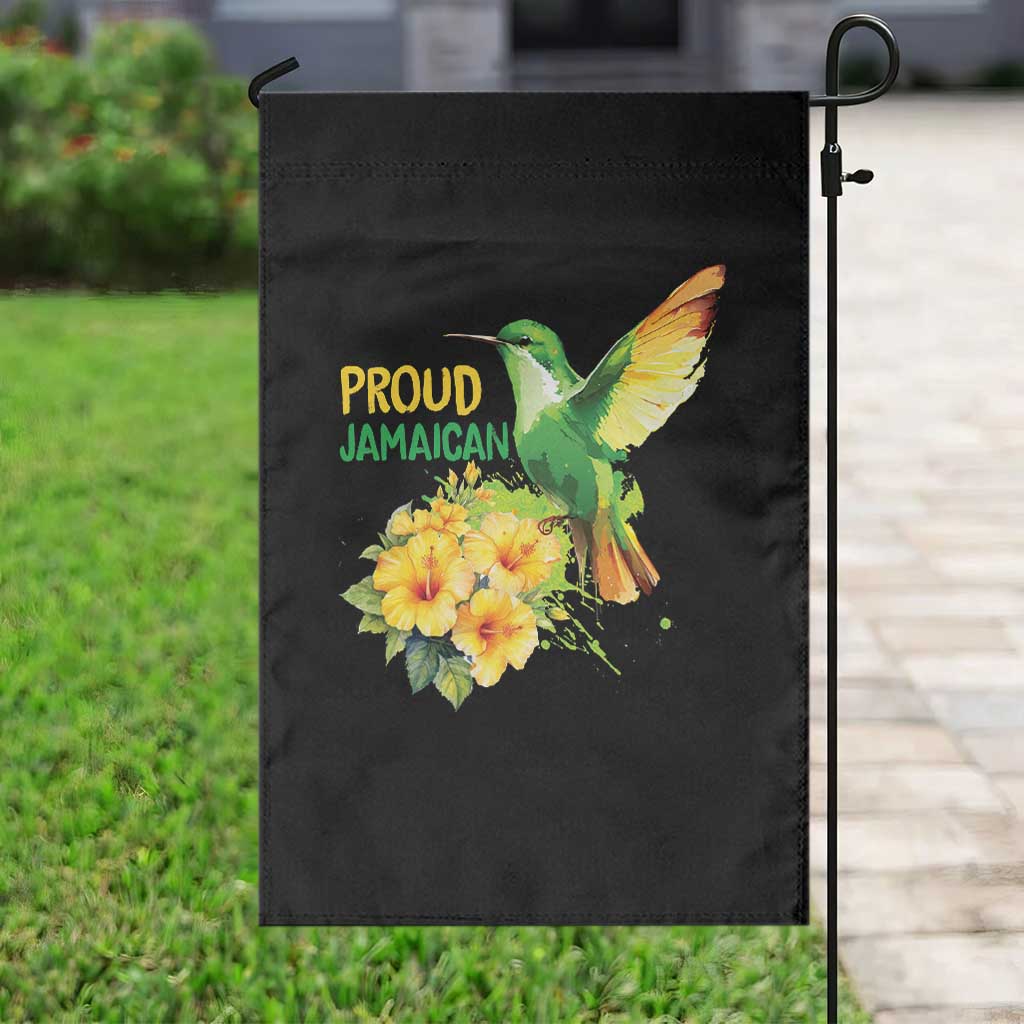 Proud Jamaican Garden Flag Jamaica Flag Hummingbird Hibiscus - Wonder Print Shop