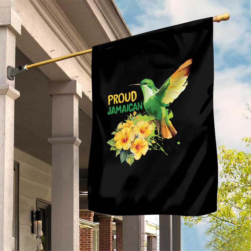 Proud Jamaican Garden Flag Jamaica Flag Hummingbird Hibiscus - Wonder Print Shop